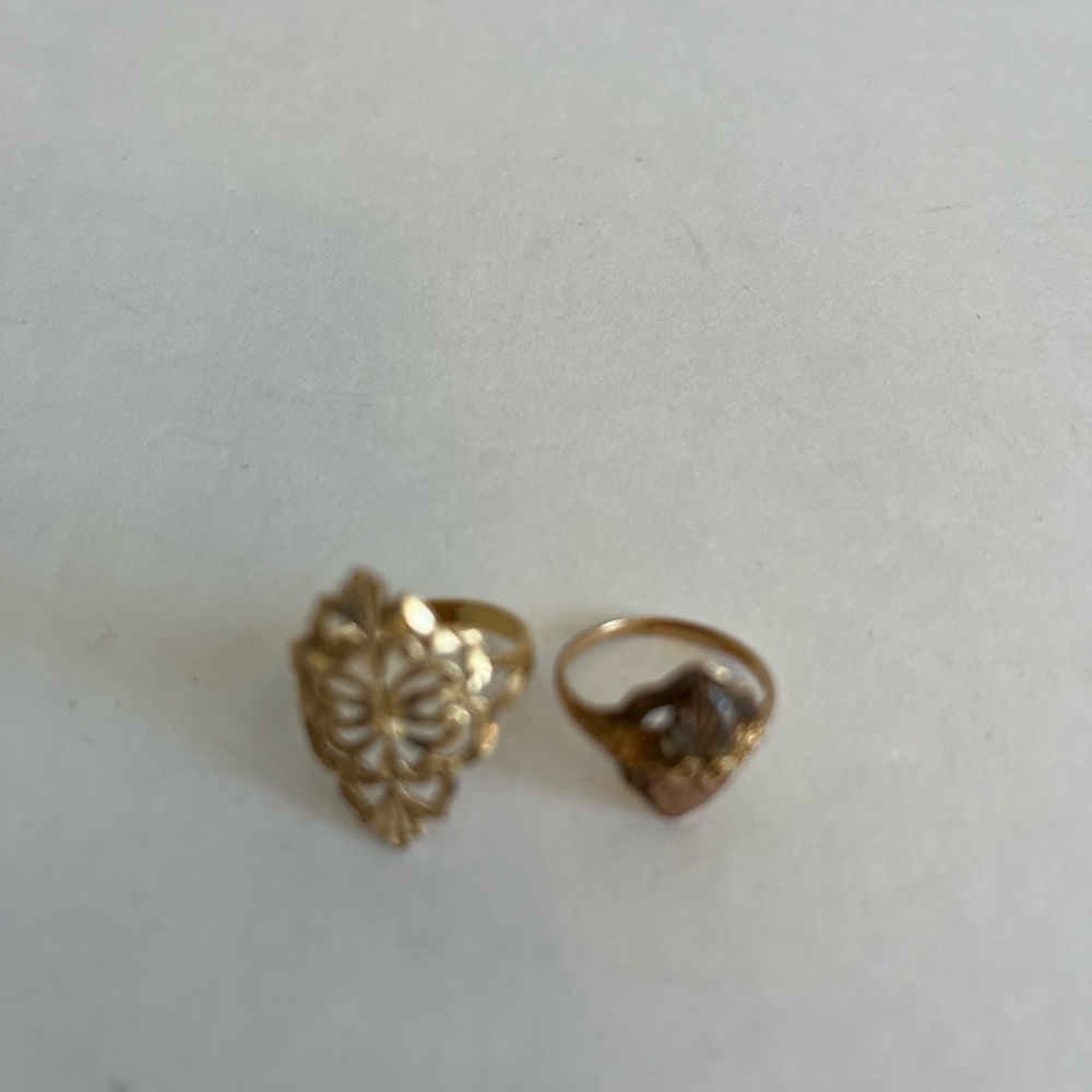 Two Gold Dainty Feminine 10k & 14k Rings